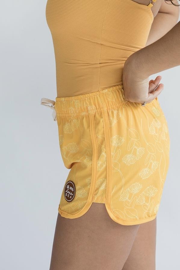 womens-boardie-watershorts-in-yellow-ohia-print-of-one-sea - Sophia's Style Adult-1